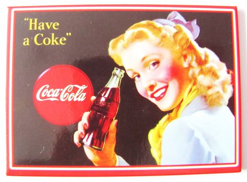 Coca Cola - Frau prostet zu - Magnetschild