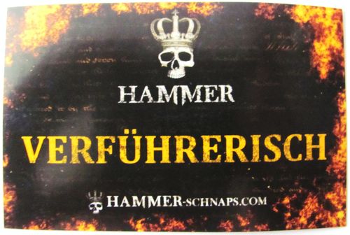 Hammer Likör - Partyaufkleber - Schriftzug mit Verführerisch