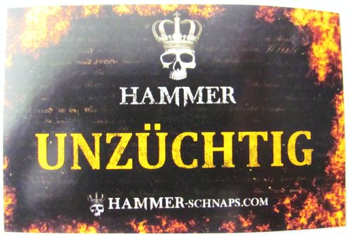 Hammer Likör - Partyaufkleber - Schriftzug mit Unzüchtig
