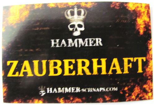 Hammer Likör - Partyaufkleber - Schriftzug mit Zauberhaft