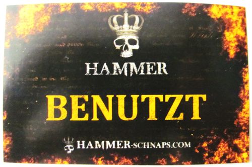 Hammer Likör - Partyaufkleber - Schriftzug mit Benutzt