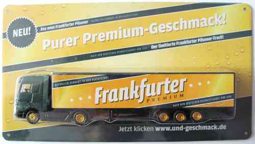 Frankfurter Nr.08 - Purer Premium Geschmack - MB Actros - Sattelzug auf Blechschild