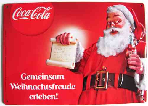 Coca Cola - Gemeinsam Weihnachtsfreude erleben - Blechschild