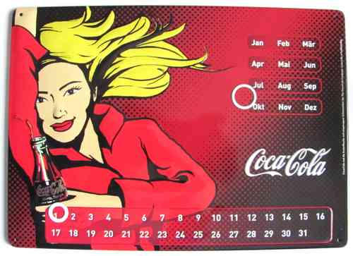 Coca Cola - Blechschild - Endloskalender