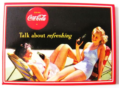 Coca Cola - Frauen in Liegestuhl - Magnetschild