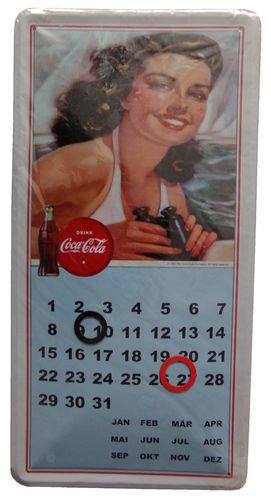Coca Cola - Endloskalender - Blechschild