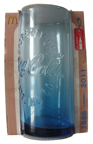 Coca Cola & Mc Donald´s ( Ausland ) - 125 Years Coca Cola - Glas - Blau