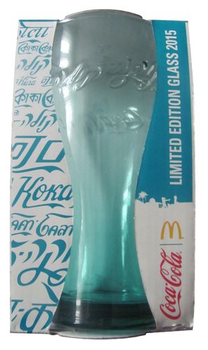 Coca Cola & Mc Donald´s - Hebräisch - Türkis - Limited Edition 2015 - Glas 0,3 l.