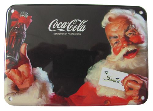 Coca Cola - To Santa - Blechkarte mit Briefumschlag