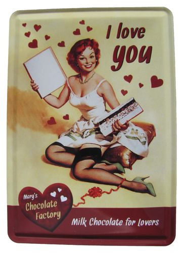 Mary´s Chocolate Factory - I love you - Blechschild