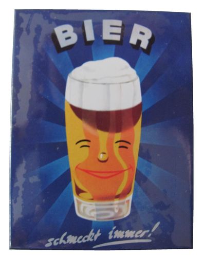 Bier schmeckt immer - Magnet - Kühlschrankmagnet