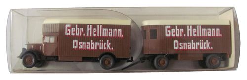 Wiking - Gebr. Hellmann - Osnabrück - Möbeltransporte - MB L 2500 - Möbellastzug - Hängerzug Oldie