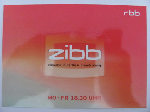 RBB - Rundfunk Berlin Brandenburg - Postkarte mit Aufkleber