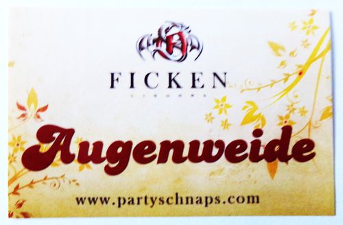 Ficken Likör - Partyaufkleber - Schriftzug mit Augenweide