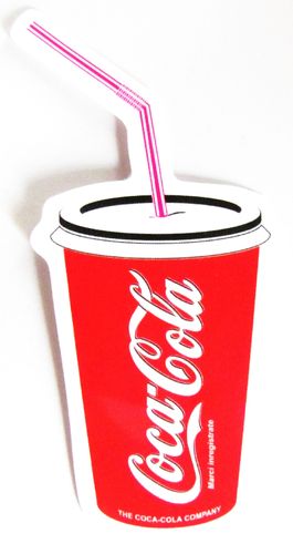 Coca Cola - Aufkleber - Becher mit Trinkhalm - Motiv 075