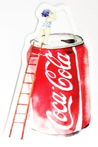 Coca Cola - Aufkleber - Dose mit Kind & Leiter - Motiv 086