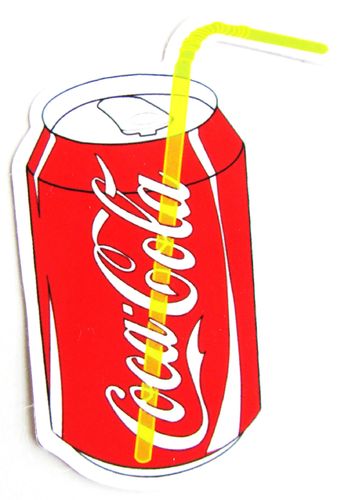 Coca Cola - Aufkleber - Dose mit Trinkhalm - Motiv 121