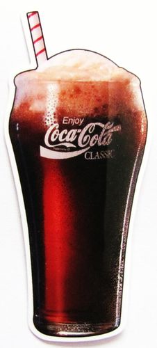 Coca Cola - Aufkleber - Glas mit Strohhalm - Motiv 030