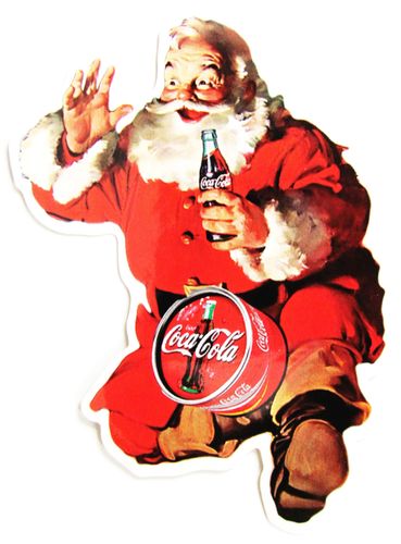 Coca Cola - Aufkleber - sitzender Weihnachtsmann - Motiv 130
