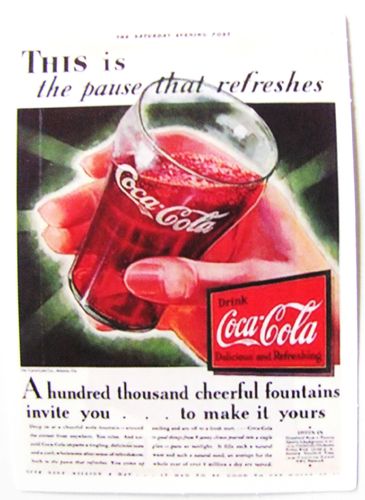 Coca Cola - Aufkleber - This is the pause that refreshes - Motiv 107